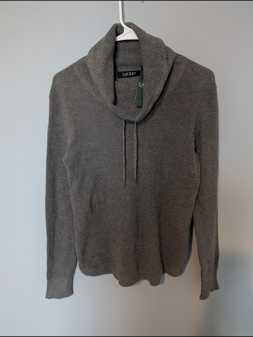 Ralph Lauren Gray Knit Cowl Sweater